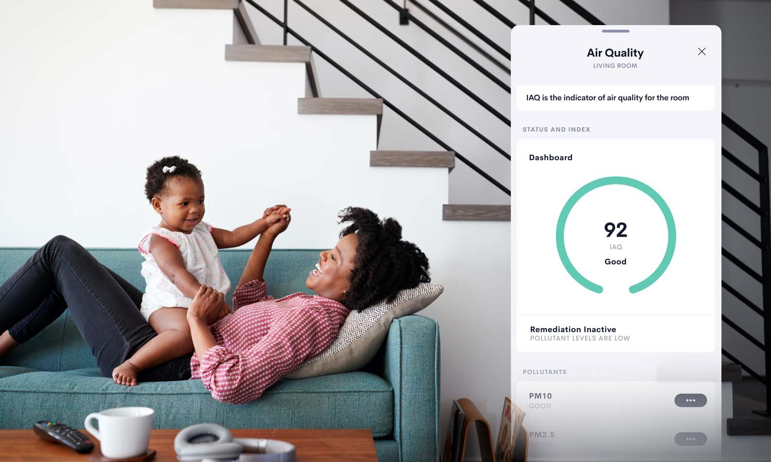 Savant air Quality control app screnshot
