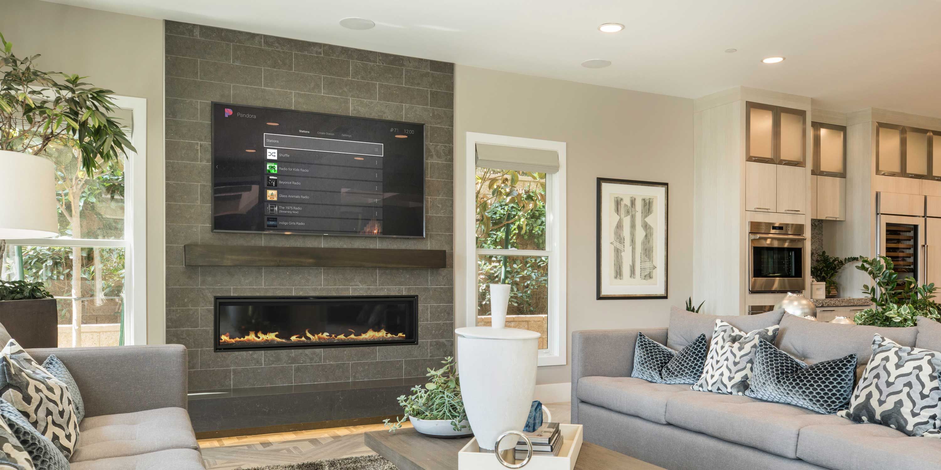 living area with control4 technology