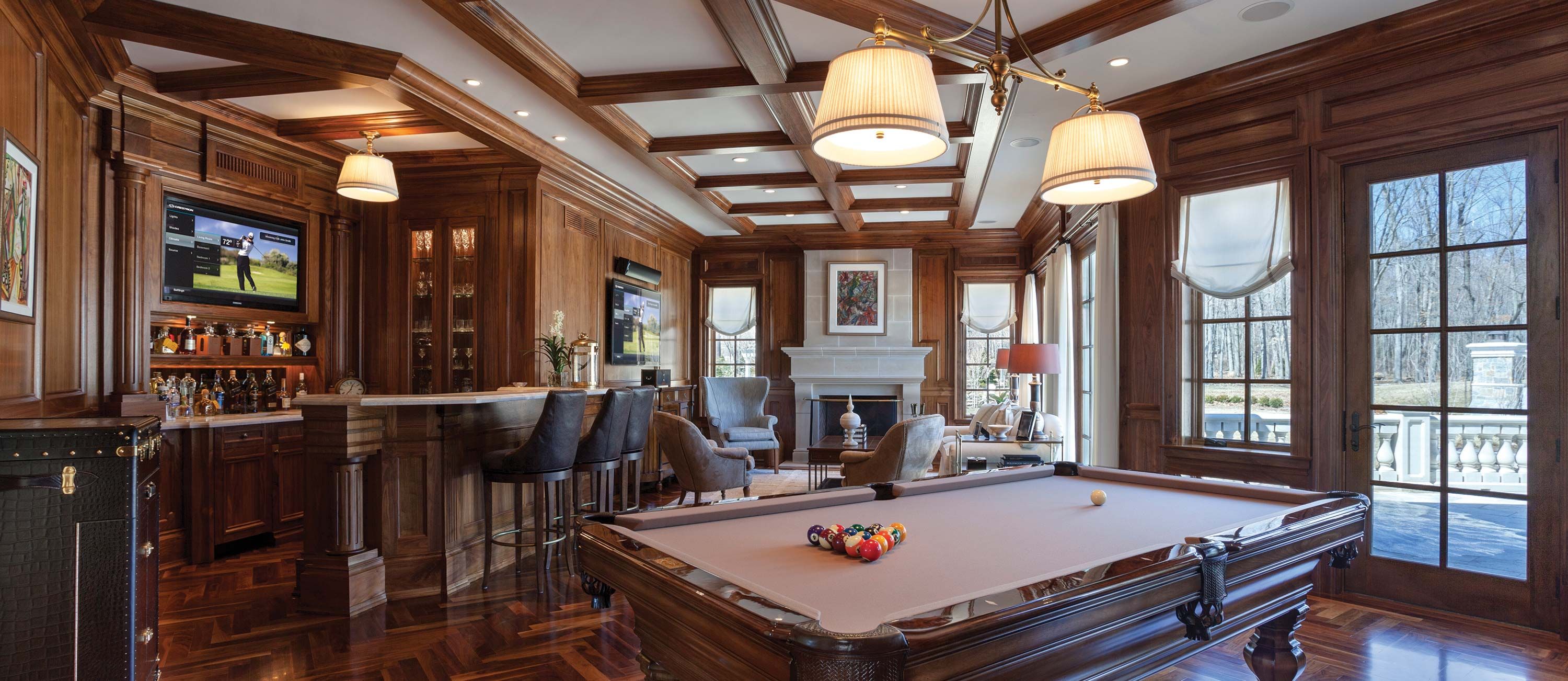 Crestron technology in a home game room